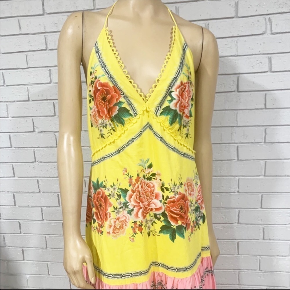 Farm Rio Manuela Floral Pastel Maxi Dress -‎ Size Large - Picture 4 of 6